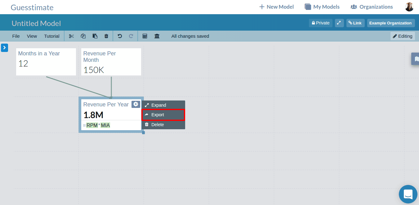 Export a local Metric to an organizational Metric via the Metric Sidebar